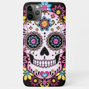 Sugar Skull with Colorful Flowers iPhone 11 Pro Max Case
