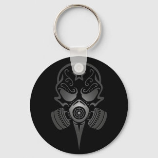 Sugar Skull with Gas Mask Key Ring