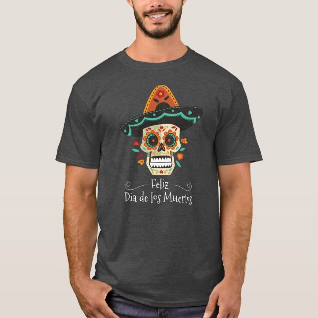 Sugar Skull with Hat Dia de Muertos | Shirt (Front)