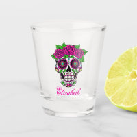 Sugar Skull with Pink Roses | Personalised