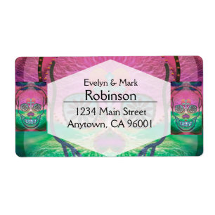 Sugar skull with rainbow coloured background