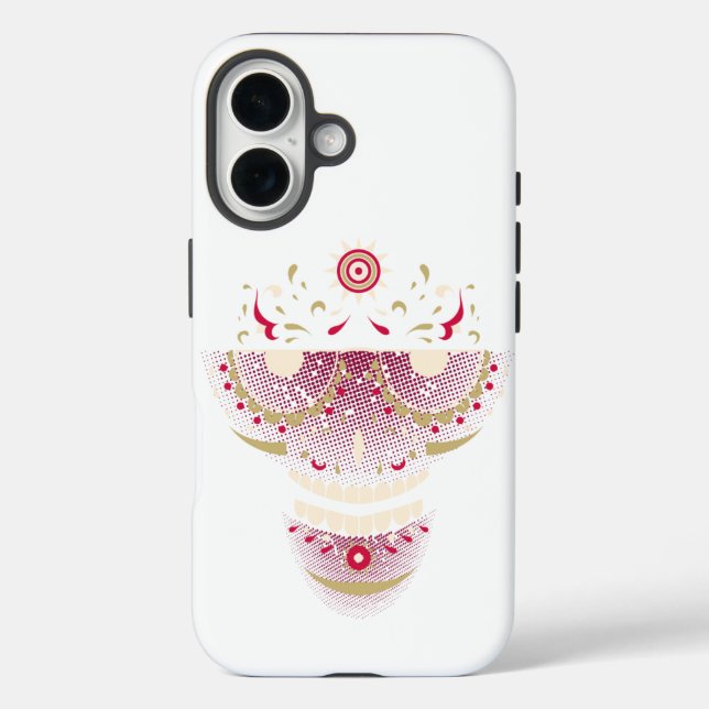 Sugar Skull with Retro Glasses iPhone Case | Día d (Back)