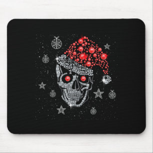Sugar Skull With Santa Hat Tee Christmas Pajama Xm Mouse Pad