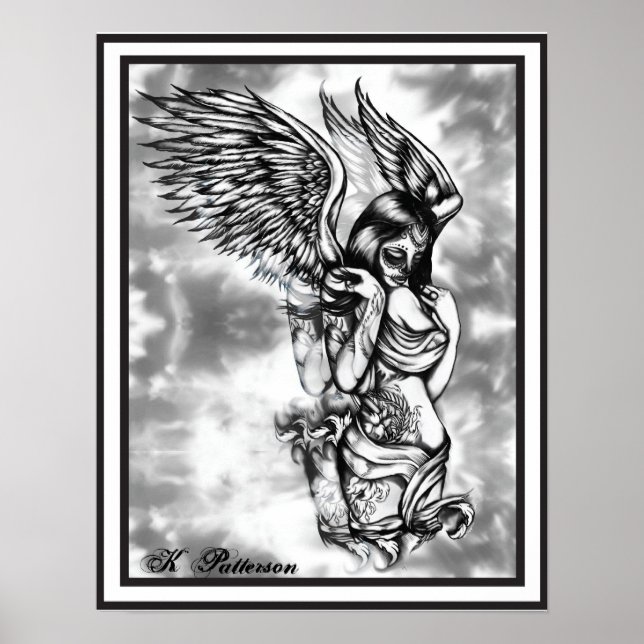 Sugar Skull with wings Poster (Front)