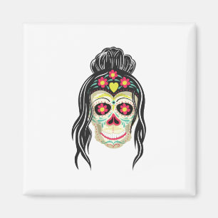 Sugar Skull Woman Gift For Day Of The Dead Lover Magnet