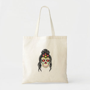 Sugar Skull Woman Gift For Day Of The Dead Lover Tote Bag