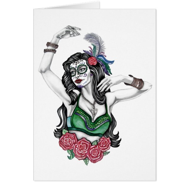 Sugar Skull Woman with Roses (Front)