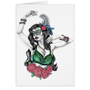 Sugar Skull Woman with Roses