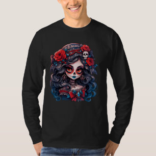 Sugar Skull Women Dia De Muertos La Catrina Day Of T-Shirt