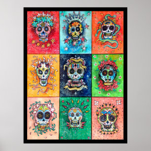 Sugar Skulls 9 - Original art by Dori Hartley Poster