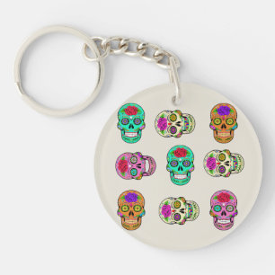 Sugar Skulls Acrylic Keychain