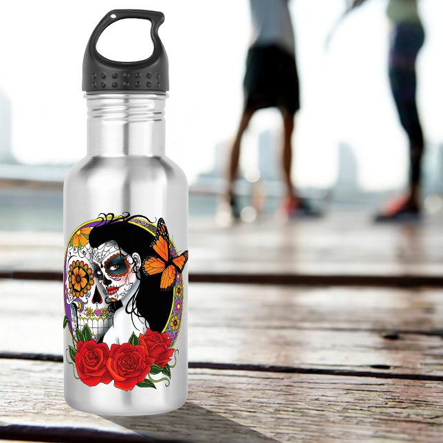 Sugar Skulls Art Nouveau 532 Ml Water Bottle (Creator Uploaded)