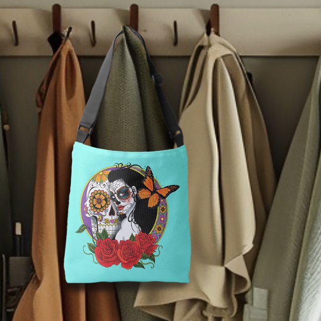 Sugar Skulls Art Nouveau Crossbody Bag (Creator Uploaded)