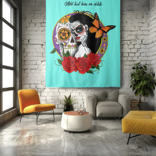 Sugar Skulls Art Nouveau Tapestry