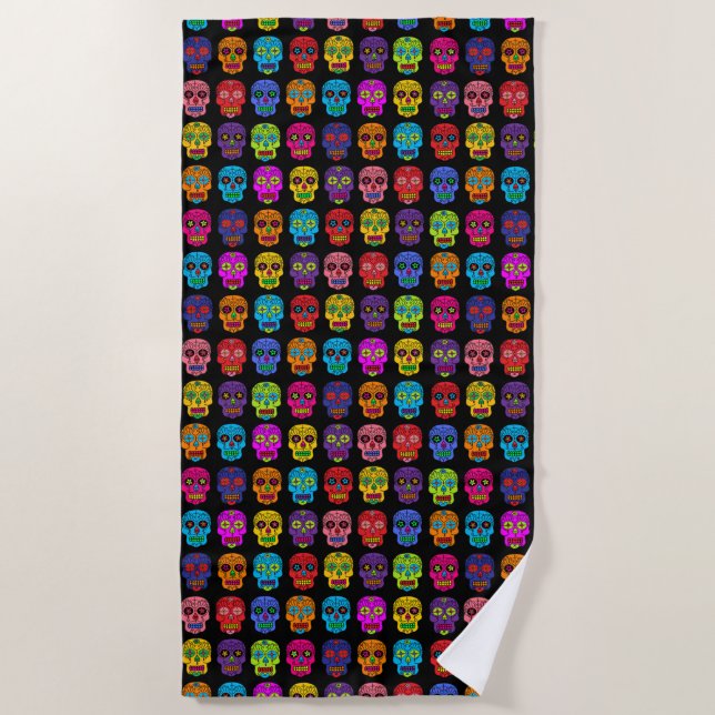Sugar Skulls Beach Towel (Front)