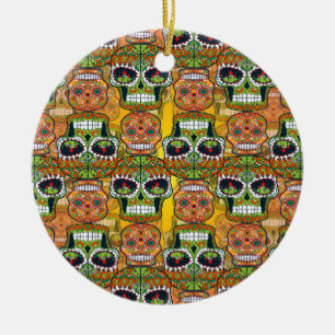 Sugar Skulls Ceramic Ornament