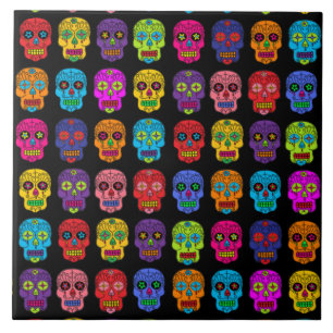 Sugar Skulls Ceramic Tile