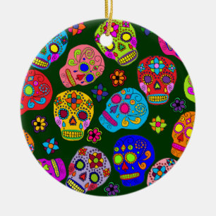 Sugar Skulls Ceramic Tree Decoration