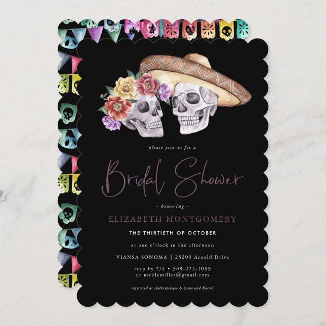 Sugar Skulls Day of the Dead Bridal Shower (Front/Back)