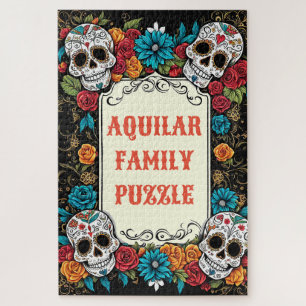 Sugar Skulls Day of The Dead   Dia De Los Muertos  Jigsaw Puzzle