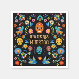 Sugar Skulls Day of the Dead Napkin