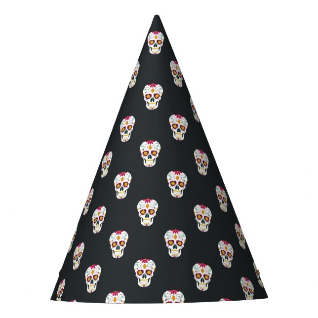 Sugar Skulls Day of the Dead Theme Party Hat (Front)