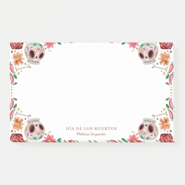 Sugar Skulls Día de los Muertos Theme Post-it Notes (Front)