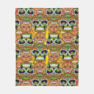 Sugar Skulls Fleece Blanket
