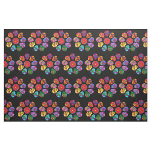 Sugar Skulls Flowers Fabric