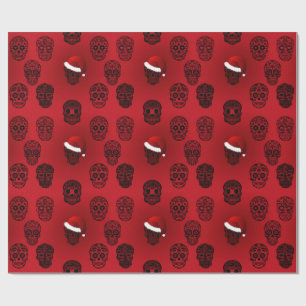 Sugar Skulls Goth Holiday Wrapping Paper
