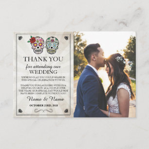 Sugar skulls Halloween Thank You Photo Card