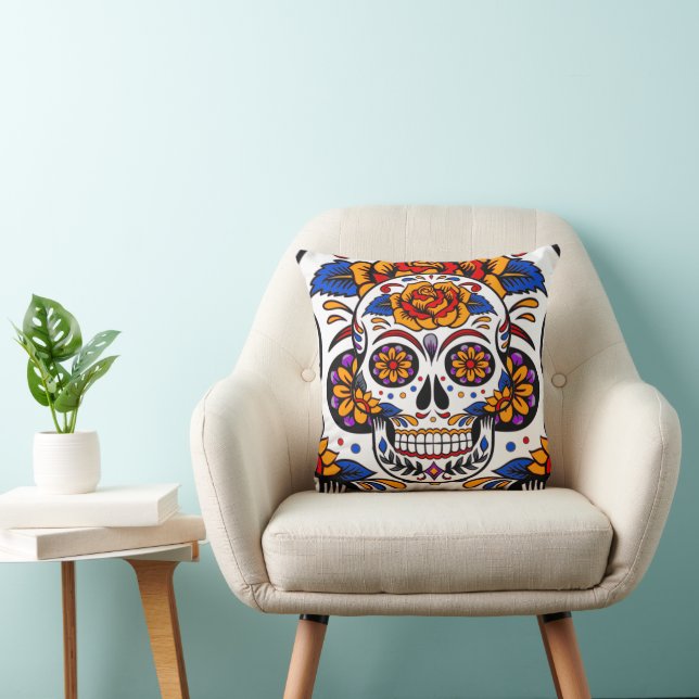Sugar Skulls Holidays Pattern Square Cushion (Chair)