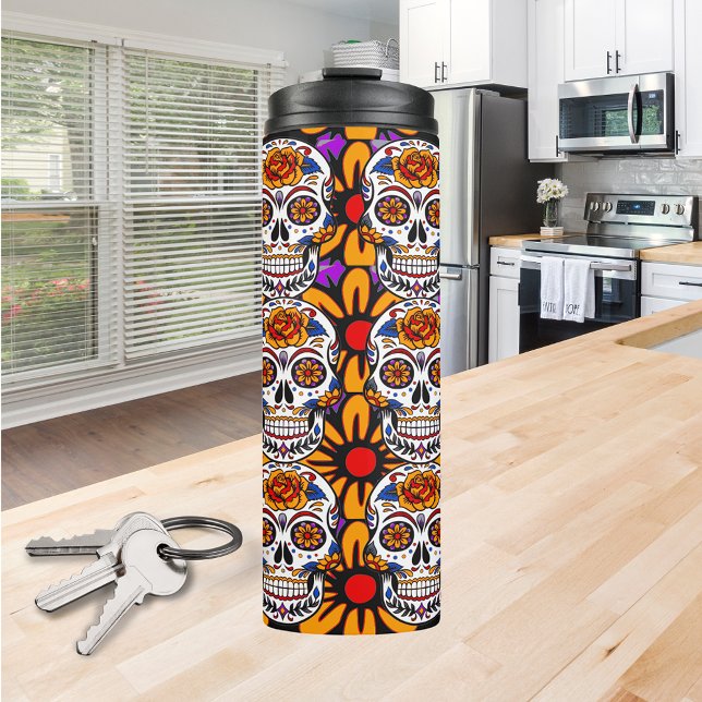 Sugar Skulls Holidays Pattern Thermal Tumbler (Sugar Skulls Holidays Pattern Thermal Tumbler)