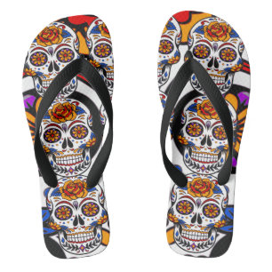 Sugar Skulls Holidays Pattern Thongs