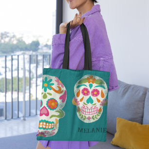 Sugar Skulls Illustration Personalized Tote Bag