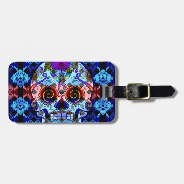 Sugar Skulls Luggage Tag (Front Horizontal)