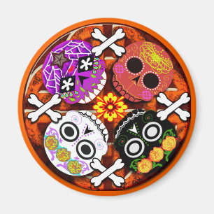 sugar skulls n' bones magnet