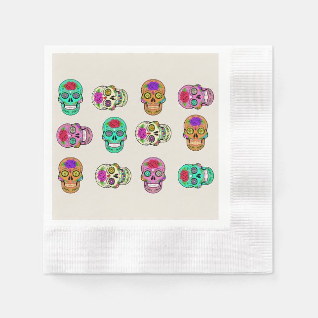 Sugar Skulls Paper Napkin (Front)