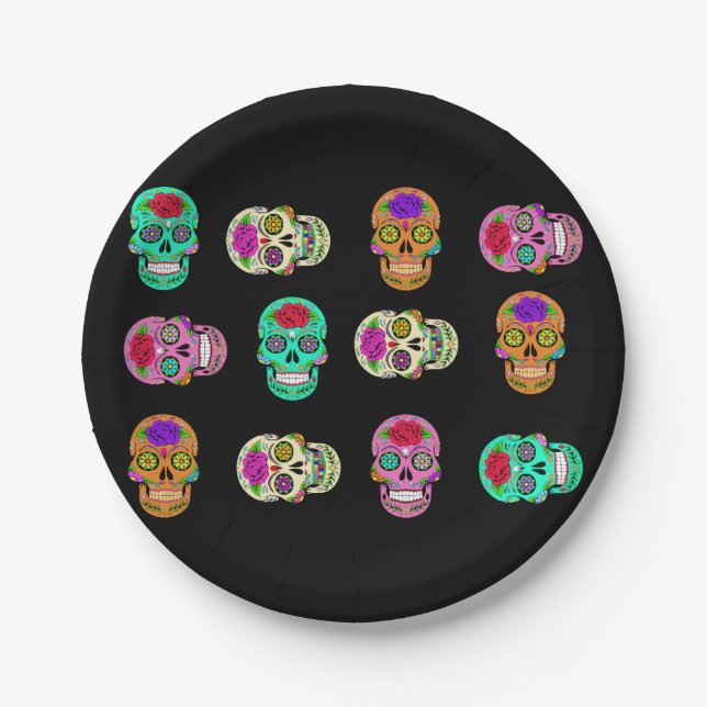 Sugar Skulls  Paper Plate (Front)