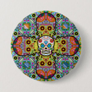 Sugar Skulls Pattern 7.5 Cm Round Badge