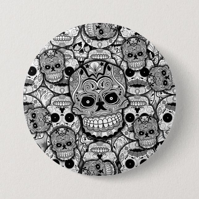 Sugar Skulls Pattern 7.5 Cm Round Badge (Front)