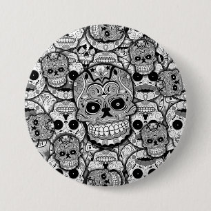 Sugar Skulls Pattern 7.5 Cm Round Badge
