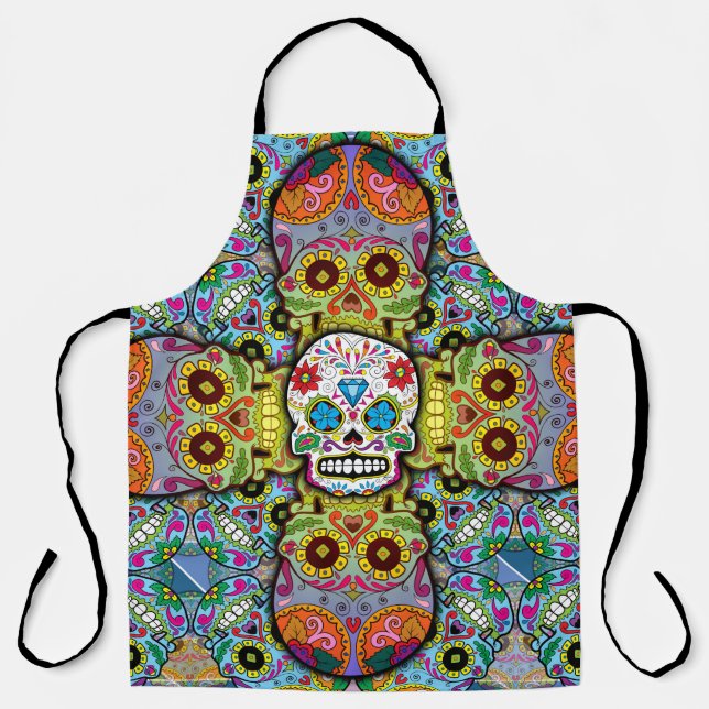 Sugar Skulls Pattern Apron (Front)