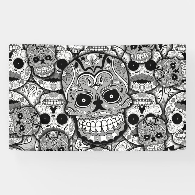 Sugar Skulls Pattern Banner (Horizontal)