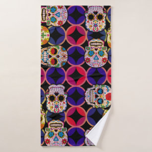 Sugar Skulls Pattern Bath Towel