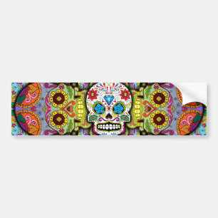 Sugar Skulls Pattern Bumper Sticker