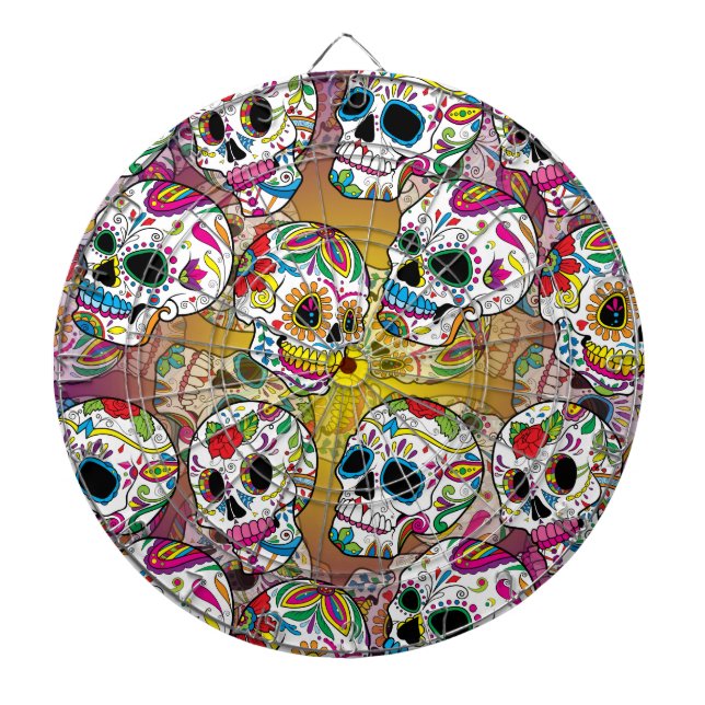 Sugar Skulls Pattern Dartboard (Front)
