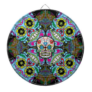 Sugar Skulls Pattern Dartboard