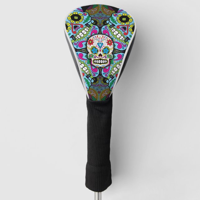 Sugar Skulls Pattern Golf Head Cover (Front)