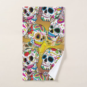 Sugar Skulls Pattern Hand Towel